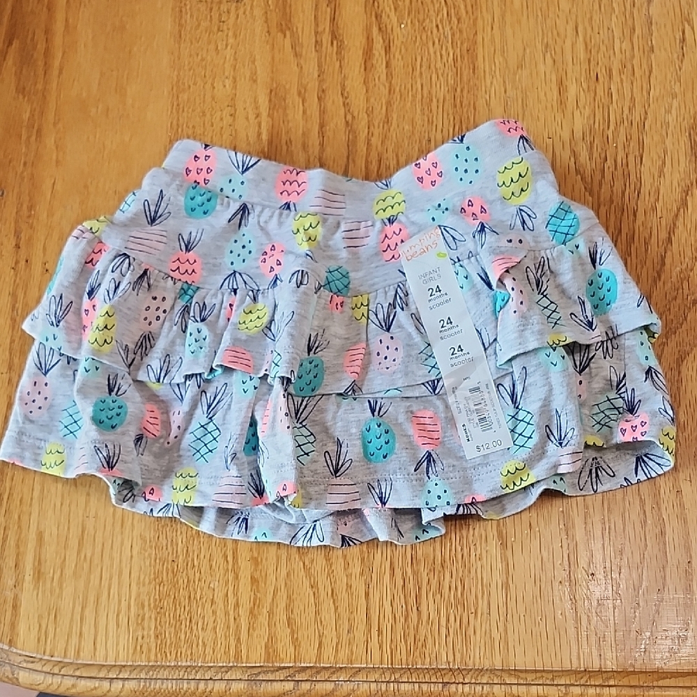 Colorful Print Ruffle Scooter Skirt Shorts under skirt 24 mo baby toddler girls